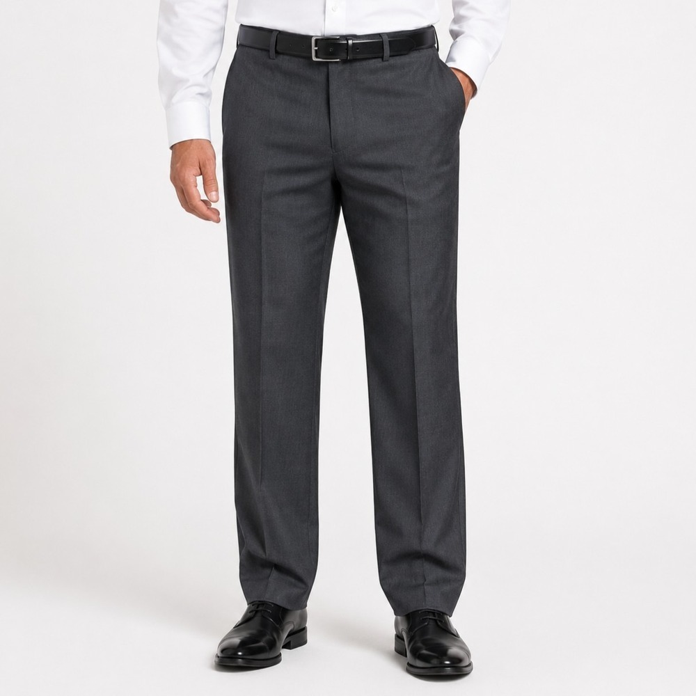 Dockers Dress Pant 40x30 Gray Straight Fit Flat Front Tailored Collection Slacks